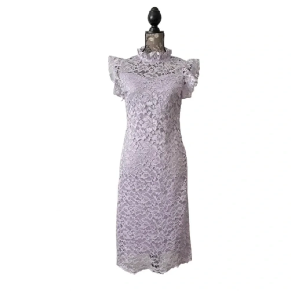Enfocus Studio Women's 6 Purple/Lavender Sleeveless Sheath Midi Dress Mock Neck - Picture 1 of 13